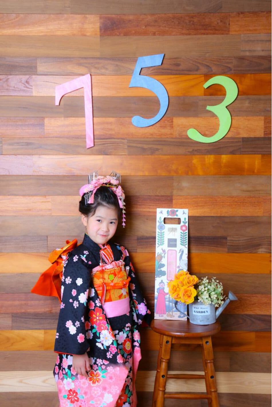 3歳七五三の家族写真